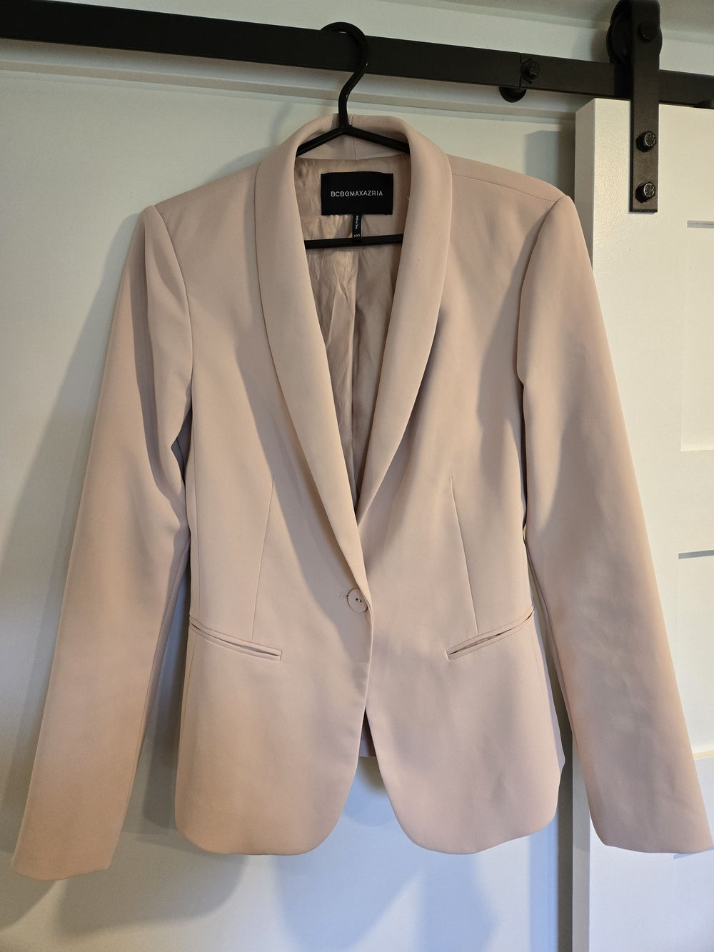 BCBGMaxAzria Blush Pink Shawl-Lapel Tailored Blazer